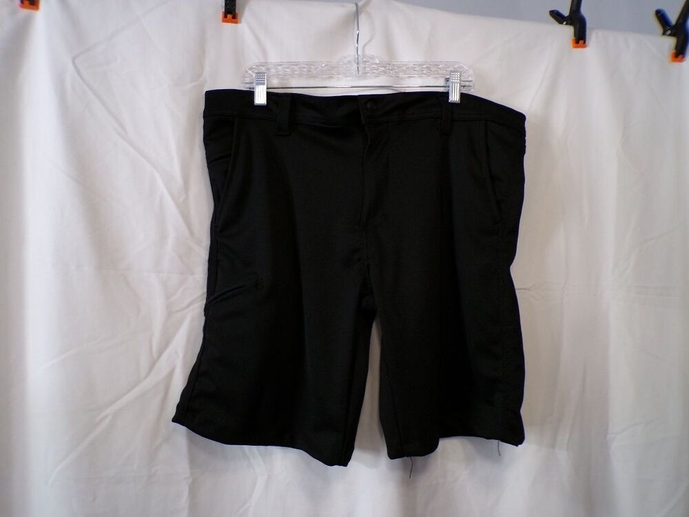 plugg Men s Black Chino Shorts Size 38 Cotton Blend Stretch Flat Front